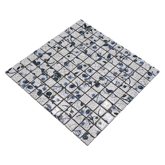 Mosaikfliese Quadrat CG SB09 (30 x 30 cm, Weiß, Glänzend)