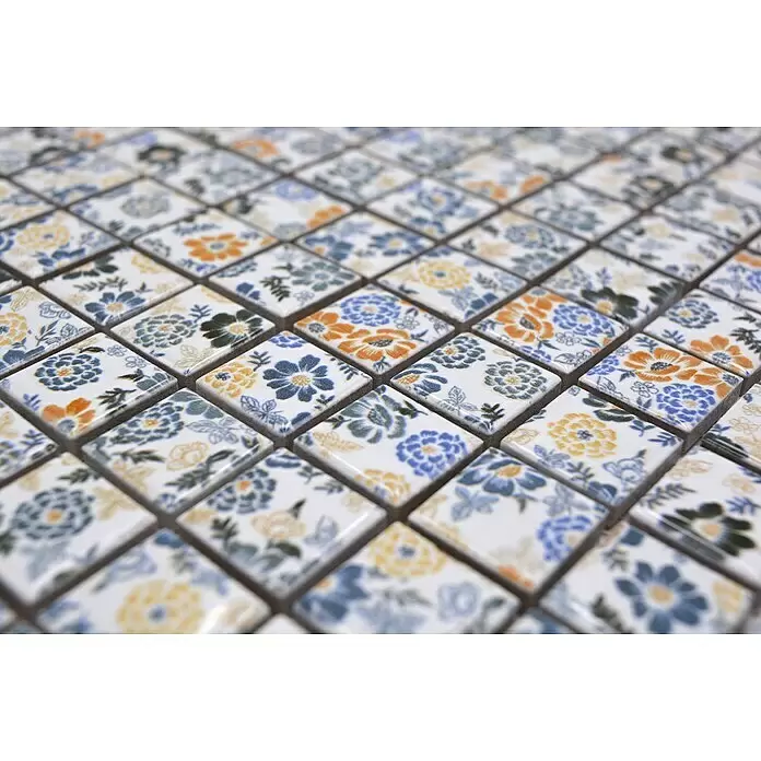 Mosaikfliese Quadrat CG SP06 - 30,5 x 30,5 cm, Bunt, Glänzend - Detailaufnahme