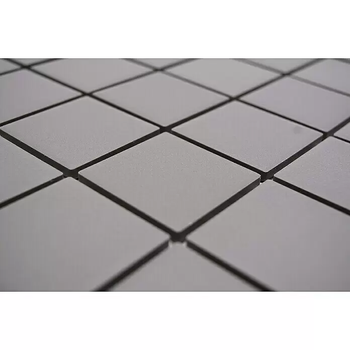 Mosaikfliese Quadrat Uni CU 233 - 29,8 x 29,8 cm, Grau, Matt - Detailaufnahme