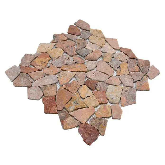 Mosaikfliese Uni CIOT 30/140 - 30,5 x 30,5 cm, Rot, Matt - Mosaikfliesen aus Naturstein in verschiedenen Rot- und Beigetönen, ideal für Wand- und Bodengestaltung im Innen- und Außenbereich.