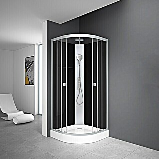 Cabina de ducha completa Vitamine Black 2.0 Peppermint (85 x 85 x 225 cm, Negro Gris Plata)