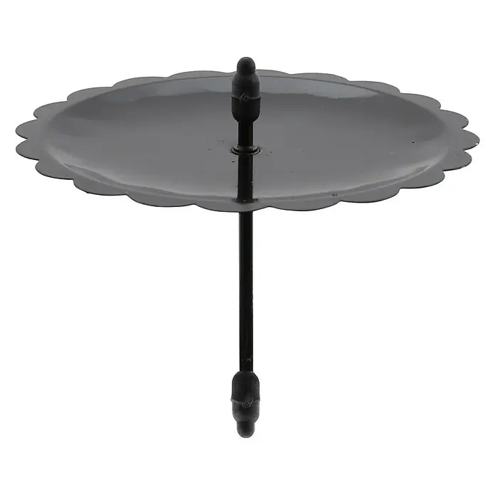 Dekoartikel Kerzenhalter Blume Schwarz - Schwarz, Metall, 4 Stk. - Elegante, schwarze Kuchenplatte mit verspieltem Rand und mittigem Stab für eine ansprechende Präsentation von Torten und Kuchen.