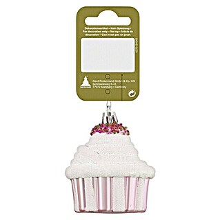 Christbaumschmuck Cupcake (Rosa, L x B: 7 x 6 cm)