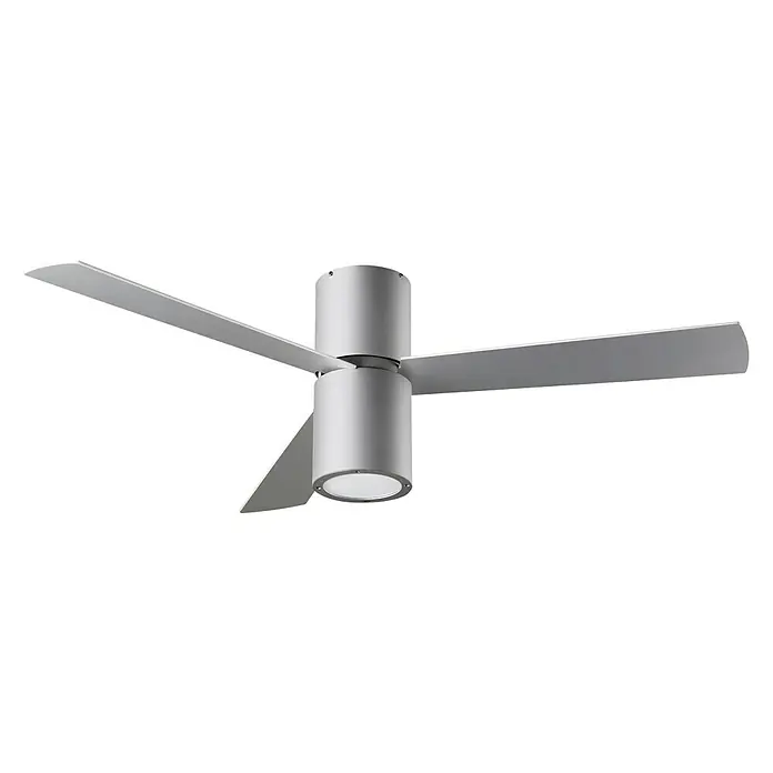 Leds-C4 Deckenventilator Formentera - Grau, 132 cm, 66 W - Deckenventilator mit LED-Beleuchtung in Silberoptik. Das moderne Design sorgt für eine angenehme Atmosphäre und Kühlung im Raum.