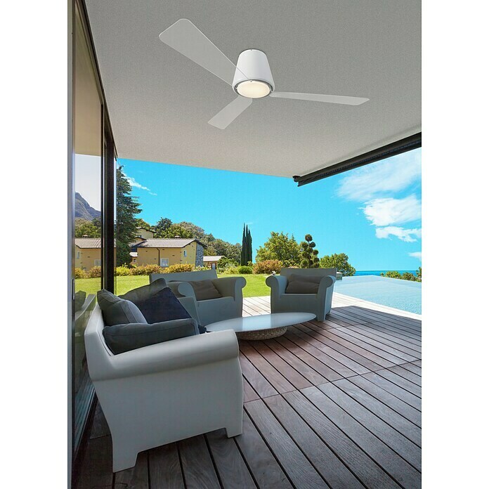 Leds-C4 Ventilador de techo Garbí (132 cm, Blanco, 12,8 W, Clase de eficiencia energética: A++ a A)