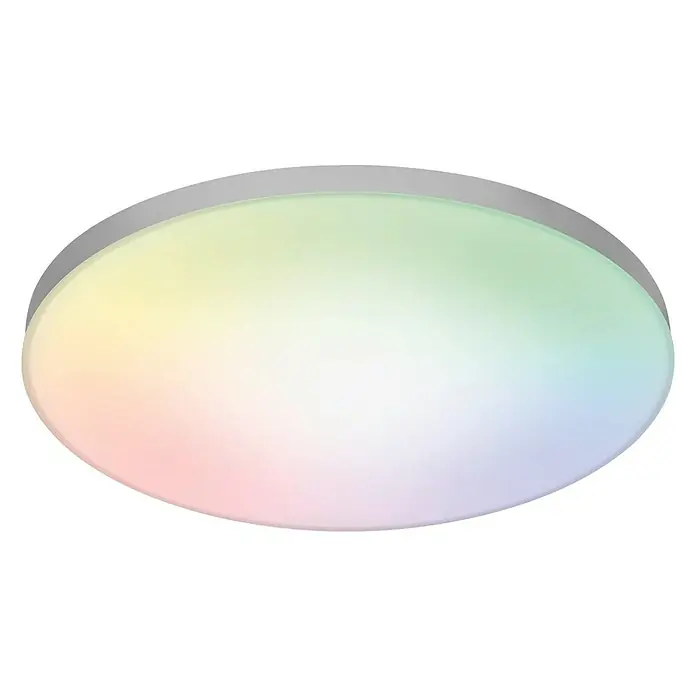 Ledvance Smart+ WiFi LED-Panel rund Planon Frameless - Ø x H: 30 cm x 69 mm, Weiß, RGB - Die smarte LED-Deckenleuchte mit Farbwechsel ist eine moderne Beleuchtung für jeden Raum. Sie bietet verschiedene Farboptionen und Helligkeitsstufen.