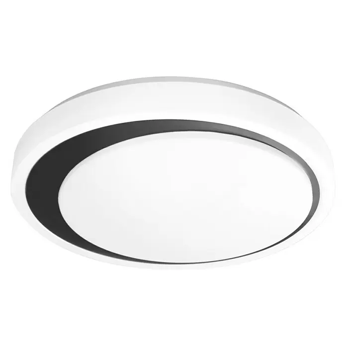 Ledvance Smart+ WiFi LED-Deckenleuchte rund Ceiling Moon - 32 W, Ø x H: 480 x 86 mm, Weiß/Schwarz - Moderne LED-Deckenleuchte mit weißem und schwarzem Design für stilvolle Beleuchtung in jedem Raum.