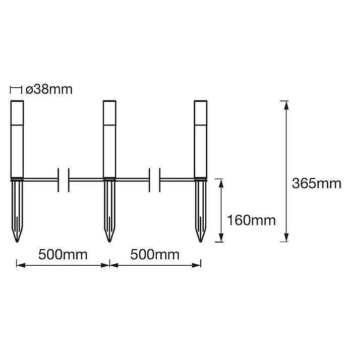 Ledvance Smart+ LED-Gartenspot Garten Pole RGBW Erweiterungs-SetØ x H: 38 x 365 mm