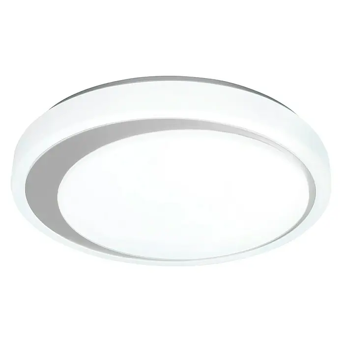 Ledvance Smart+ WiFi LED-Deckenleuchte rund Ceiling Moon - 32 W, Ø x H: 480 x 86 mm, Weiß/Silber - Moderne LED-Deckenleuchte mit weißem Rahmen und hellem, diffusem Licht für eine gleichmäßige Ausleuchtung. Elegantes Design für jeden Raum.