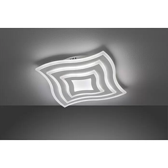 Fischer & Honsel LED-Deckenleuchte Gorden - 38 W, L x B x H: 43 x 43 x 6 cm, Weiß, Mehrfarbig - Stimmungsaufnahme