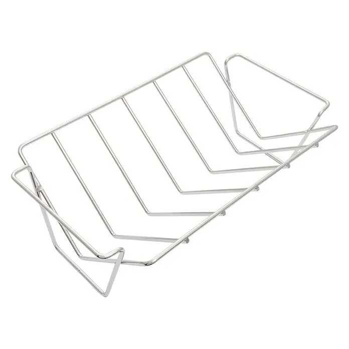 Char-Broil Spare-Rib-Halter Grill+ - Edelstahl, L x B x H: 35 x 21,1 x 11,1 cm - Silberner Spülbecken-Organizer aus Draht, ideal für Schwämme und Bürsten. Praktisches Zubehör für die Küchenspüle.