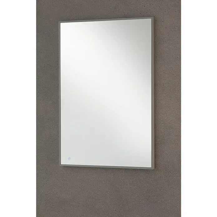 Camargue Lichtspiegel Frame - 100 x 68 cm, Leuchtmittel, Mit eckigen Kanten - Modern gestalteter Spiegel mit elegantem Rahmen und subtiler Beleuchtung für ein stilvolles Ambiente im Badezimmer.