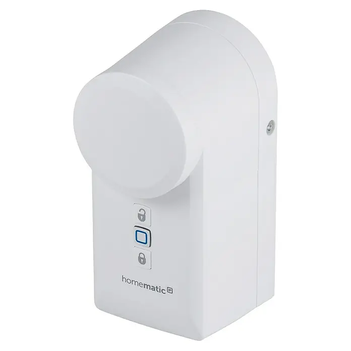 Homematic IP Set Türschlossantrieb mit Keypad & Access Point 2 - L x B x H: 36 x 56 x 118 mm, Weiß - Nahaufnahme des Homematic IP Schlüsseltasters für eine sichere Hausautomatisierung mit einfacher Bedienung.