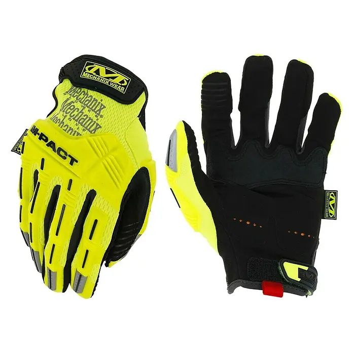 Mechanix Wear Arbeitshandschuhe Hi-Viz M-Pact - M, Fluoreszierendes Gelb - Ein Paar Mechanix Wear M-Pact Arbeitshandschuhe in Gelb und Schwarz, ideal für den Schutz bei anspruchsvollen Aufgaben.