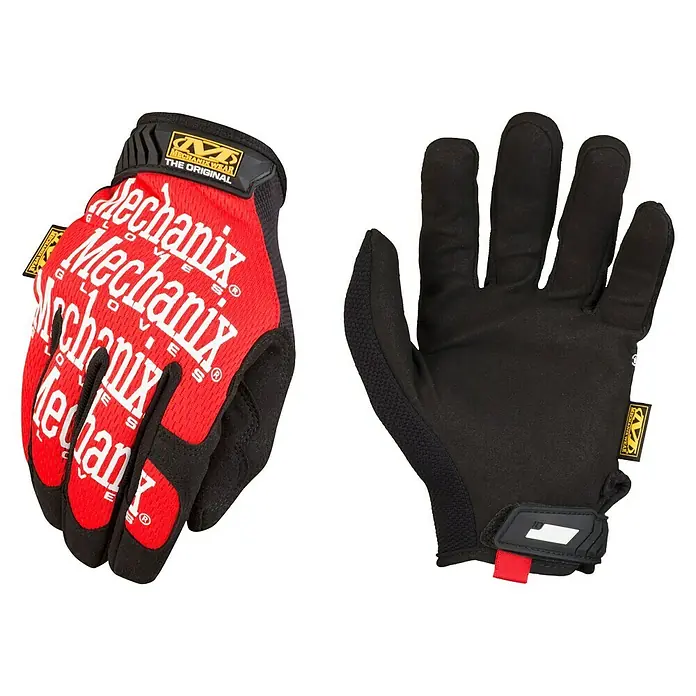Mechanix Wear Arbeitshandschuhe The Original - S, Rot - Abgebildet sind Mechanix Wear The Original Arbeitshandschuhe in Rot und Schwarz, ideal für verschiedene Aufgaben.