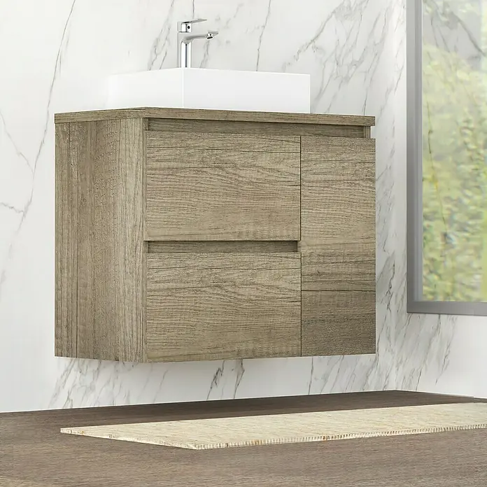 Artysan Mueble bajo de lavabo Farbe - 46 x 80 x 66 cm, Nebraska - Elegante lavabo con mueble bajo de madera. El diseño moderno ofrece un almacenamiento práctico y un complemento elegante para cualquier baño.