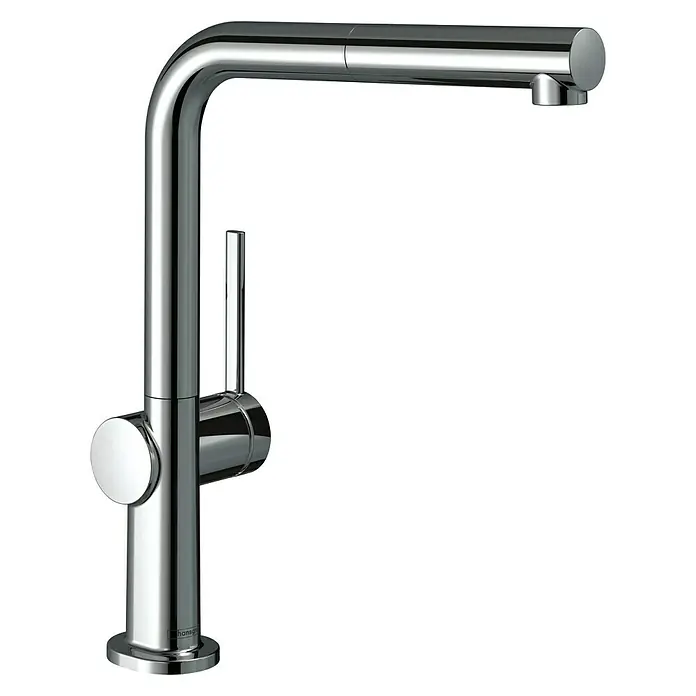 Hansgrohe Grifo de cocina Talis M54 - Cromo, Brillante - Un moderno grifo de cocina Hansgrohe cromado con caño giratorio y diseño de palanca minimalista. Ideal para cualquier cocina contemporánea.