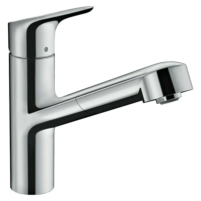 Hansgrohe Grifo de cocina Focus M43 - Cromo, Brillante - Elegante grifo de cocina cromado con diseño moderno y monomando para un control preciso de la temperatura. Ideal para cocinas actuales.