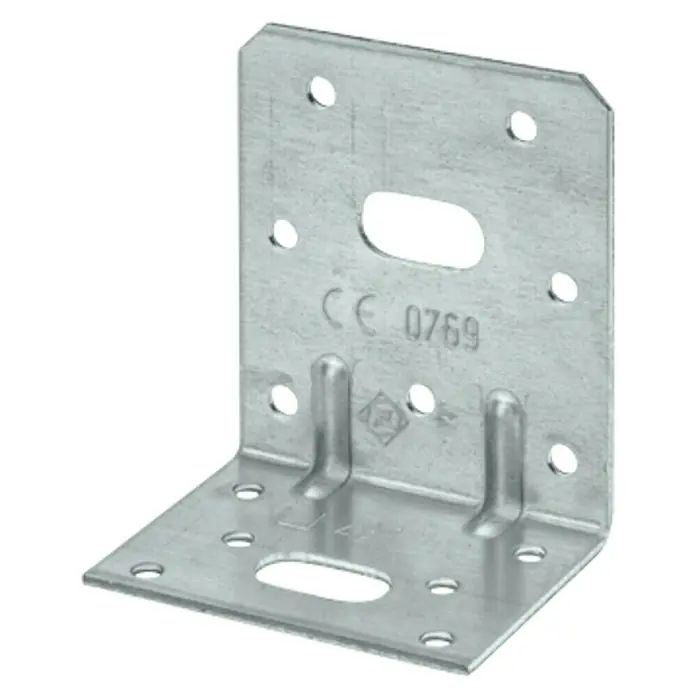 Vormann Escuadra para cargas pesadas - 75 x 48 x 65 mm, 1 ud. - Escuadra de ángulo de acero galvanizado con orificios y ranuras para conectar estructuras de madera de forma segura.
