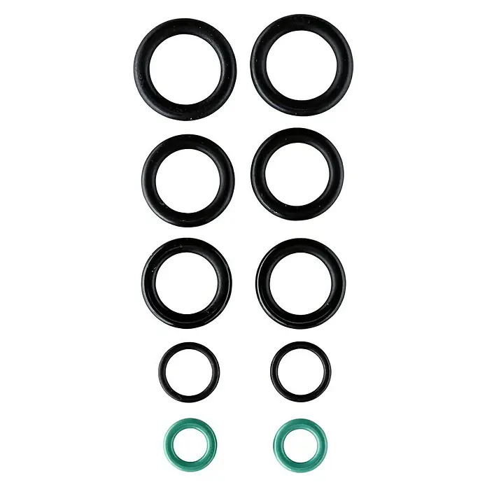 Nilfisk Juego de juntas tóricas - 10 pzs., Específico para: Limpiadoras de alta presión Nilfisk - Kit de sellos compuesto por juntas tóricas negras y verdes de varios tamaños para un sellado fiable de equipos.