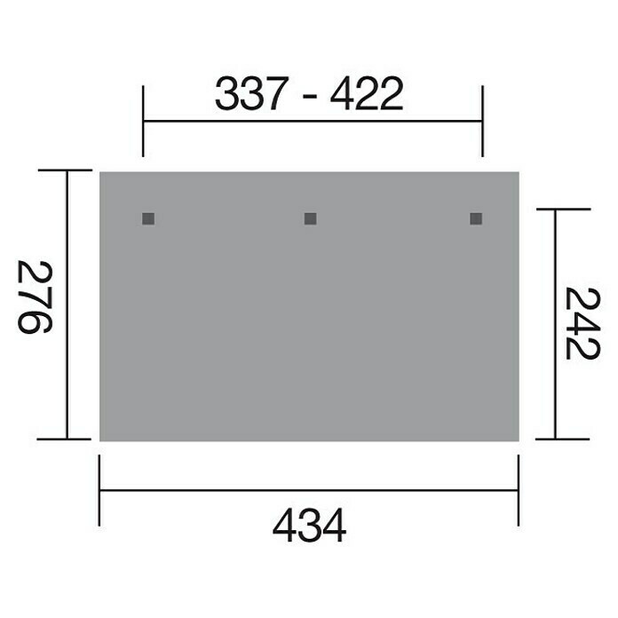 Weka Terrassenüberdachung SummerB 4,34 x T 2,79 m, Holz, Polycarbonat Sketch