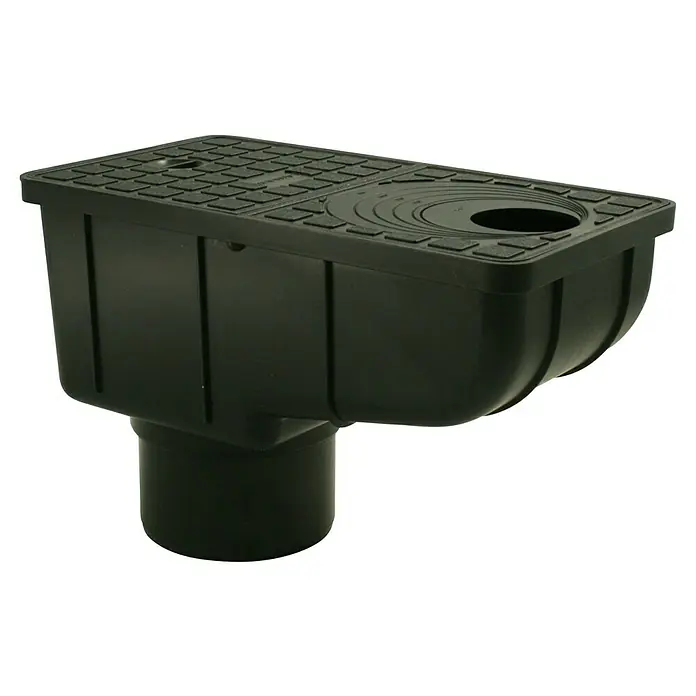 Marley Regensinkkasten RSK 1500 - Kunststoff, Schwarz - Der schwarze Hofablauf mit Gitterrost ist ideal für die Entwässerung von Hofflächen und Wegen. Er bietet eine zuverlässige Ableitung von Regenwasser.