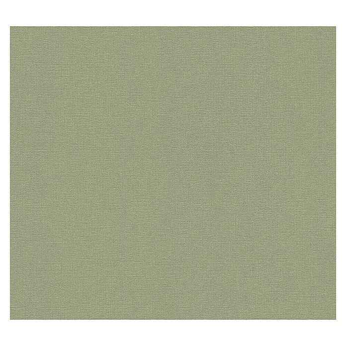 A.S. Création Greenery Vliestapete - Olivgrün, Uni, 10,05 x 0,53 m - Hintergrundbild mit olivfarbener Textur. Detailreiche Leinwandstruktur in einem sanften Olivton für vielseitige Designanwendungen.