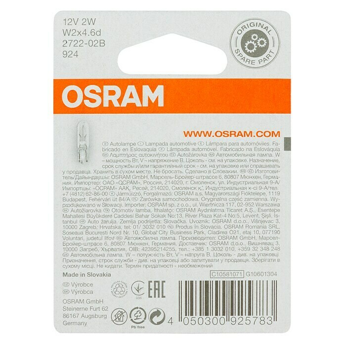 Osram Luz de posición Original (W2x4:6d, 2 W, 2 ud.) | BAUHAUS