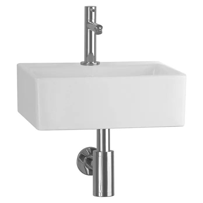 Saqu Day fonteinset met mat zwarte kraan rechts glanzend wit keramiek