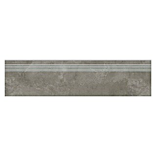 Queens Stufen- & Abdeckplatte (29,8 x 119,8 cm, Grau, Matt)