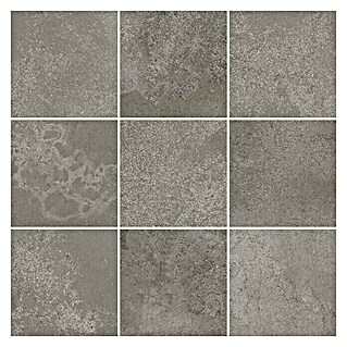 Queens Mosaikfliese 10 x 10 (29,8 x 29,8 cm, Grau, Matt)