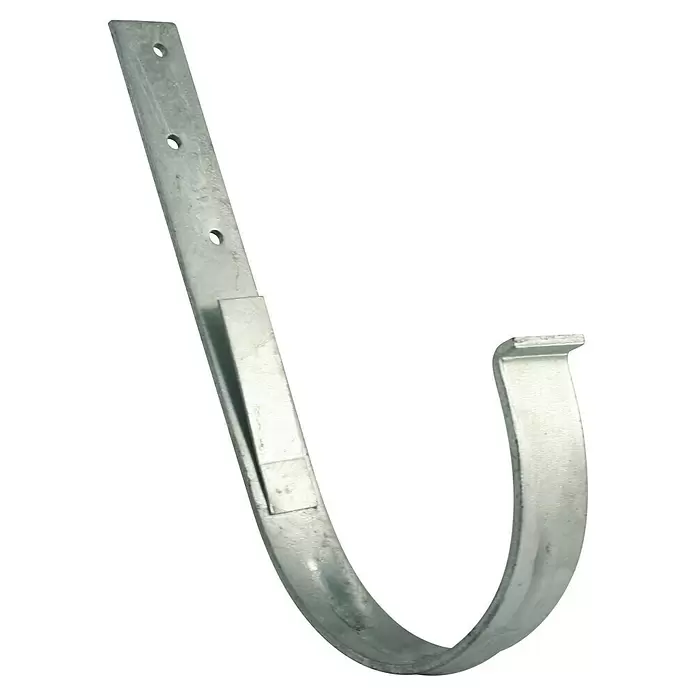 Marley Rinneneisen - Nennweite: 150 mm, Stahl, Natur - Verzinkter halbrunder Dachrinnenhalter mit langem flachen Befestigungsarm und Löchern.