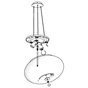 Eglo Pendelleuchte (2 x 60 W, Weiß/Silber, Ø x H: 35 x 110 cm)
