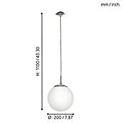 Eglo Okrugla viseća svjetiljka (S 1 žaruljom, Promjer: 20 cm, 60 W)