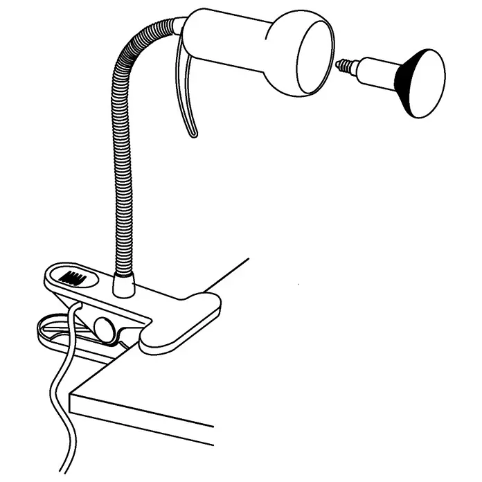 Eglo Klemmleuchte Fabio - 40 W, Farbe Gehäuse: Silber - Tischleuchte mit Klemme und flexiblem Hals. Lampe mit Glühbirne kurz vor dem Einschrauben. Ideal für Büro oder Nachttisch.