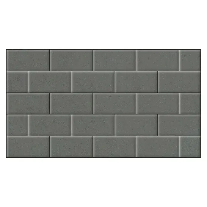 Fllow Set de paneles de pared acolchados Set Velvet A1 - 270 x 150 cm, Gris - Representación de una pared de ladrillo gris en un patrón clásico, ideal para fondos o texturas interiores.