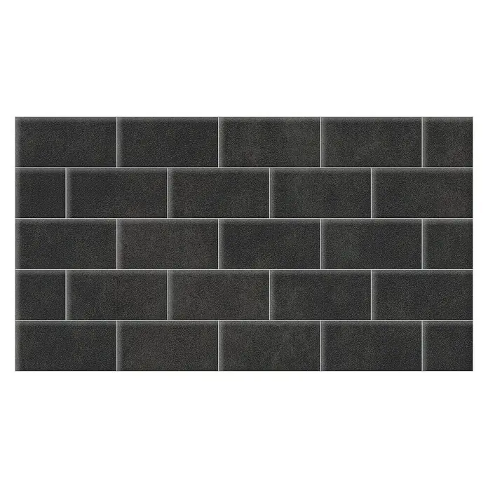 Fllow Set de paneles de pared acolchados Preston - 270 x 150 cm, Pizarra - Baldosa de pared de ladrillo negro, ideal para interiores modernos y elegantes. Estas baldosas añaden un toque de sofisticación a cualquier habitación.