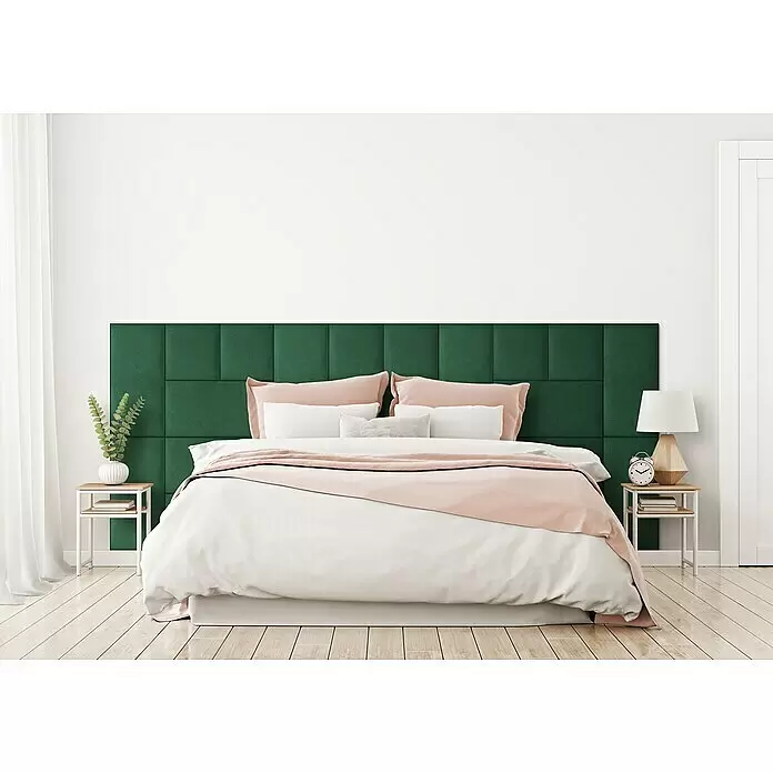 Fllow Wandpolster-Set Velvet A2 - 300 x 120 cm, Grün - Stimmungsaufnahme