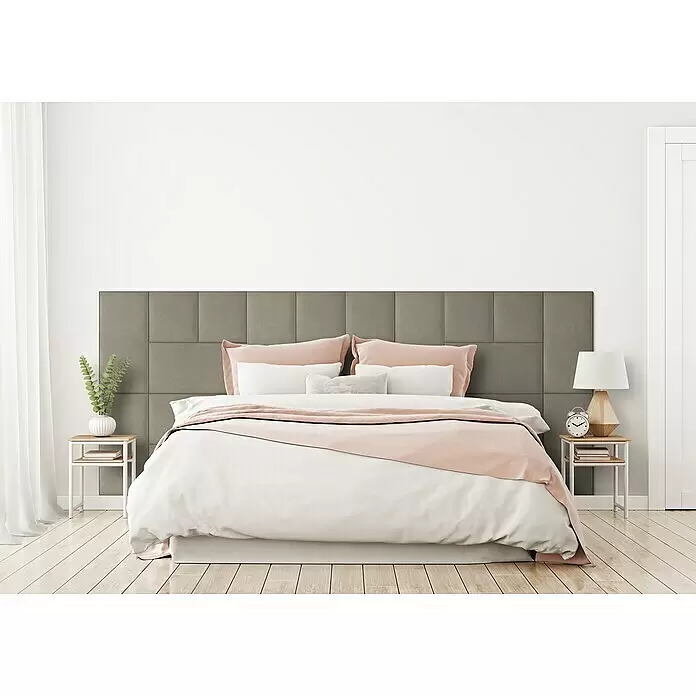 Fllow Wandpolster-Set Velvet A2 - 300 x 120 cm, Taupe - Stimmungsaufnahme