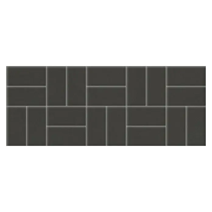 Fllow Set de paneles de pared acolchados Set Velvet A3 - 300 x 120 cm, Antracita - Azulejos grises colocados en un patrón irregular atractivo. Perfecto para baños o cocinas modernos que buscan un aspecto elegante.