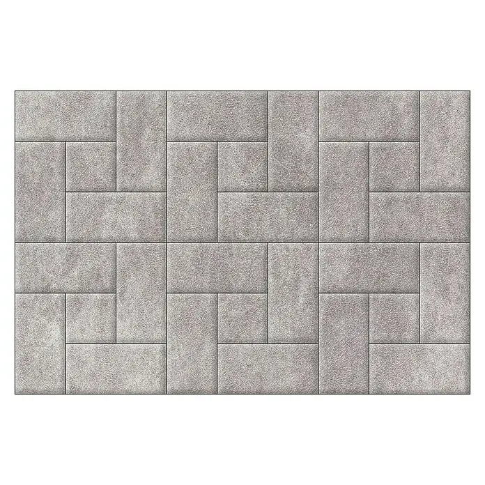 Fllow Wandpolster-Set Velvet A4 - 270 x 180 cm, Beige - Graue Steinplattenanordnung, ideal für Hintergründe oder Texturen, die eine robuste und moderne Ästhetik vermitteln.