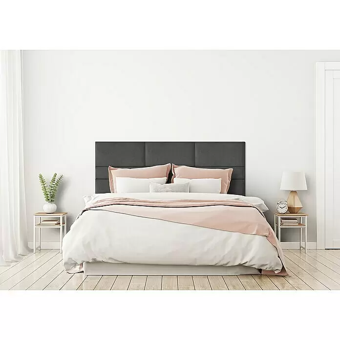 Fllow Wandpolster-Set Velvet B1 - 180 x 120 cm, Anthrazit - Stimmungsaufnahme