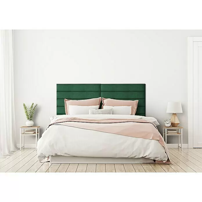 Fllow Wandpolster-Set Velvet B2 - 180 x 120 cm, Grün - Stimmungsaufnahme