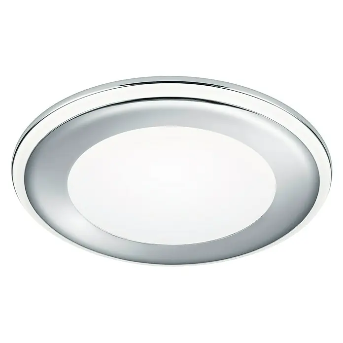 Trio Leuchten LED-Einbauleuchte rund AURA - 10 W, Ø x H: 14,8 x 3,8 cm, Chrom, Warmweiß - Deckenleuchte mit Chromrand und weißem Diffusor für eine gleichmäßige Ausleuchtung. Elegantes Design für moderne Innenräume.