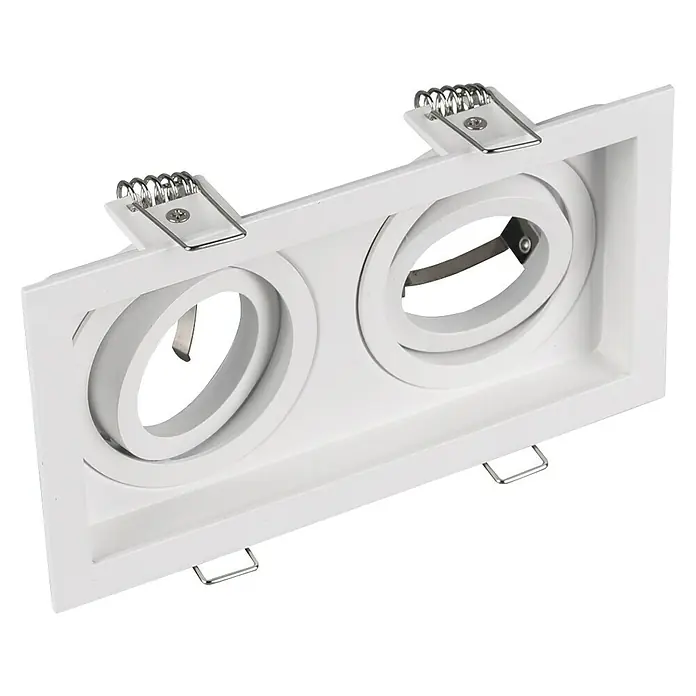 Trio Lighting Foco empotrable Kenai - 15 W, Blanco, 2 ud. - Foco empotrable doble blanco con lámparas ajustables y resortes de montaje para una fácil instalación. Diseño elegante para interiores modernos.