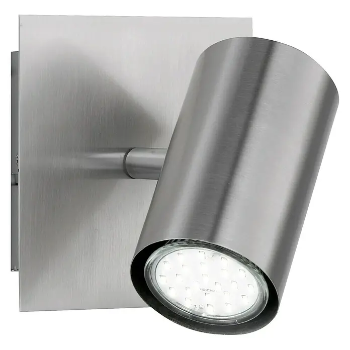 Trio Lighting Marley Foco de pared - 15 W, L x An x Al: 12 x 12 x 15 cm, Níquel mate, GU10 - Lámpara de pared LED moderna hecha de acero inoxidable cepillado. La luz proporciona una iluminación agradable y brillante en la habitación.