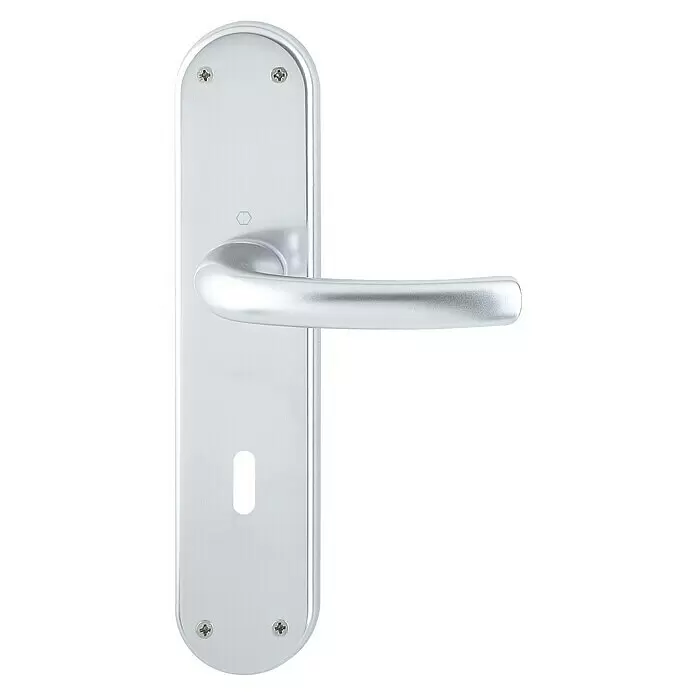 Hoppe Drückergarnitur Tokyo - Stärke Tür: 42 mm - 37 mm, Aluminium, Buntbart, Form Schild: Oval - Vorderansicht