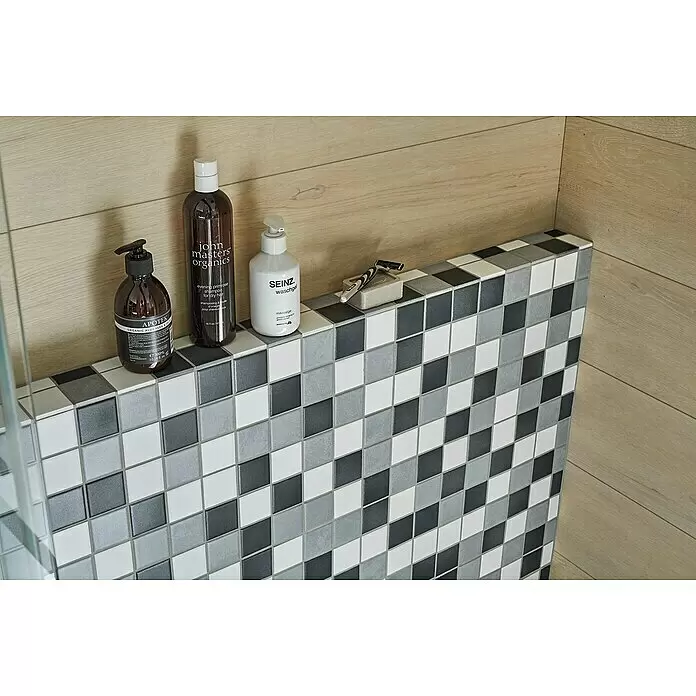 Mosaikfliese Quadrat Mix CD 216 - 30,6 x 30,6 cm, Grau/Schwarz, Matt - Stimmungsaufnahme