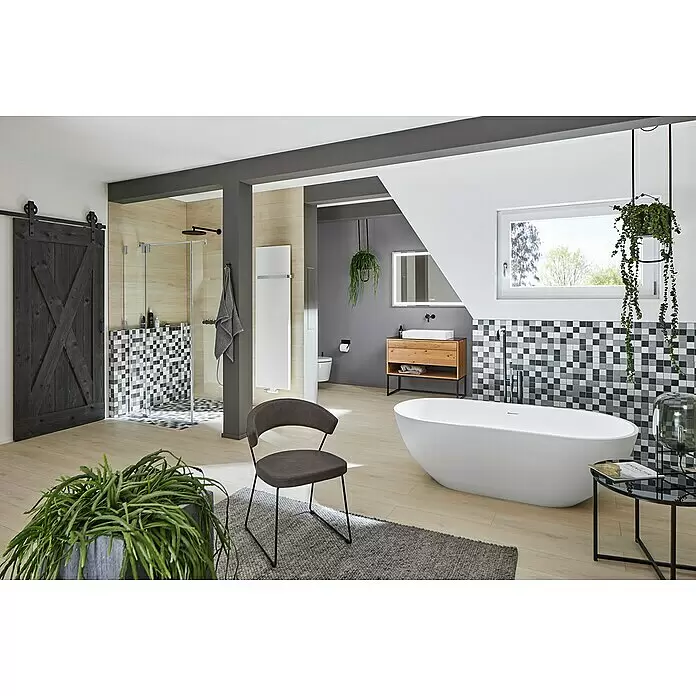 Mosaikfliese Quadrat Mix CD 216 - 30,6 x 30,6 cm, Grau/Schwarz, Matt - Stimmungsaufnahme