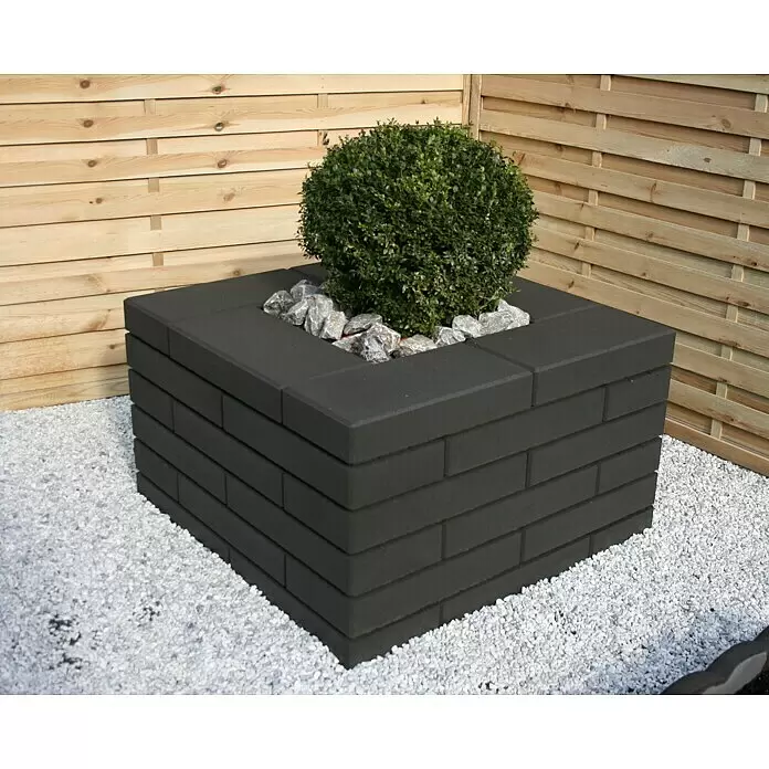 Christoph Mauerabdeckplatte C-Line - 50 x 25 x 8,5 cm, Anthrazit, Beton - Stimmungsaufnahme